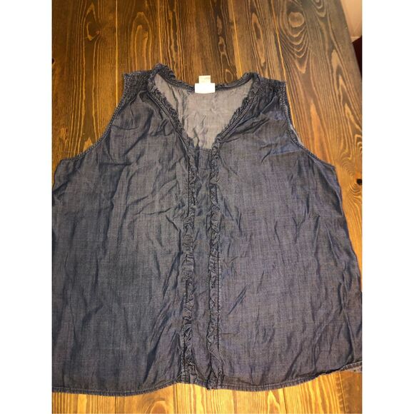 Liz Claiborne Denim Look Sleeveless Top women size XXL - Picture 1 of 5